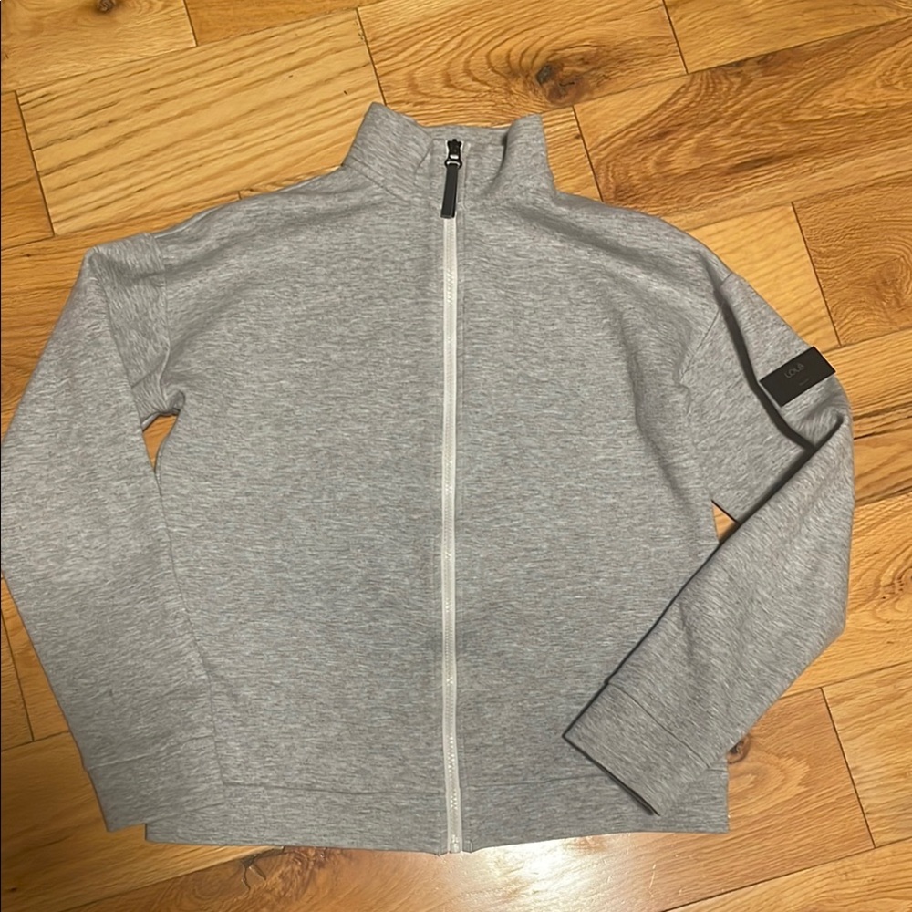 Lole Gray Zip-Up Jacket with Standing Collar